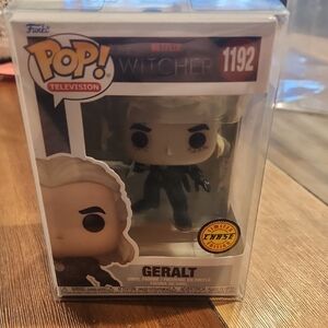 Funko Pop! Geralt with White Hair and Black Outfit